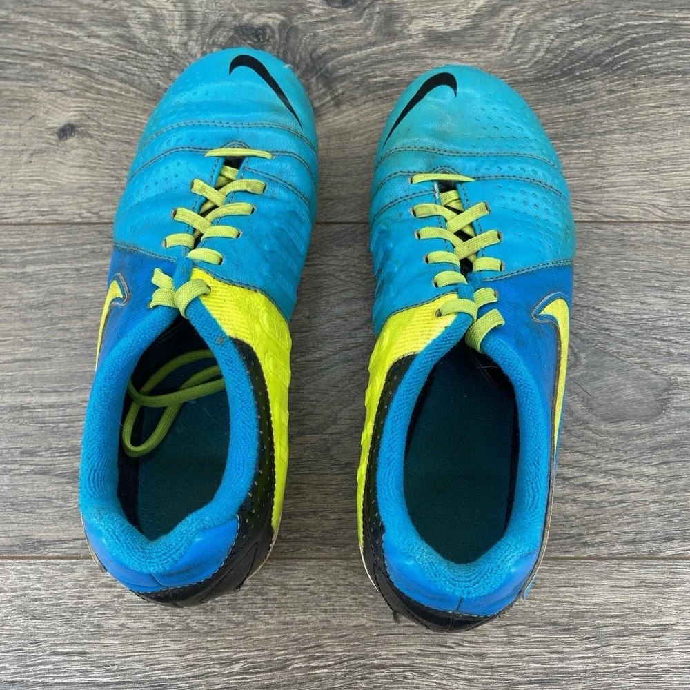 Nike Youth JR CTR360 LIbretto III Soccer Cleats Size 4 Y Blue Volt Yellow 524927